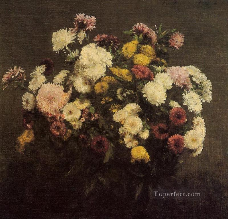 Large Bouquet of Crysanthemums2 Henri Fantin Latour Oil Paintings